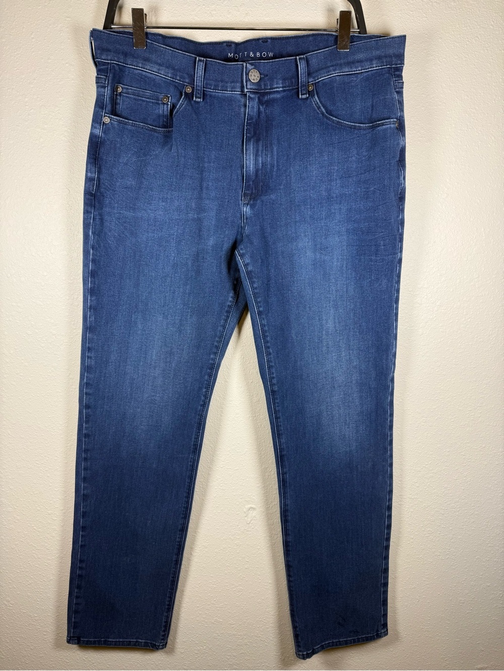 Mott & Bow Slim Straight Leg Jeans 35x31 Denim Stretch Dark Wash